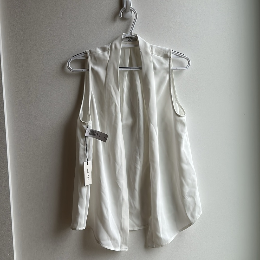 NWT White Aritzia Sleeveless Power Blouse